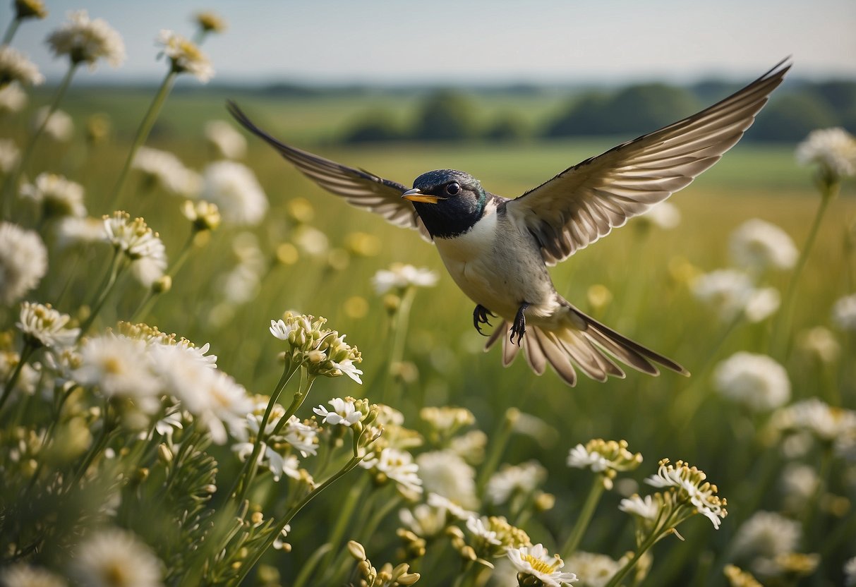 a swallow in flight in spring - featured image