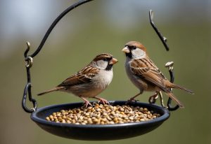 a pair of swallows on a feeder - featured image