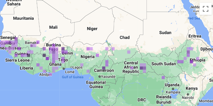 Map of Central Africa.