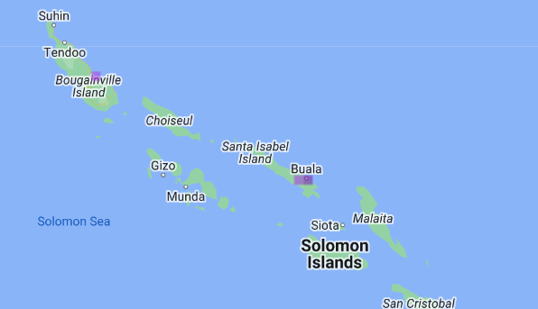 Map of the Solomon Islands.