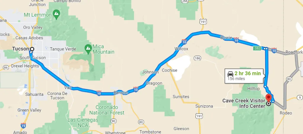 Arizona Cave Creek Regional Park Directions