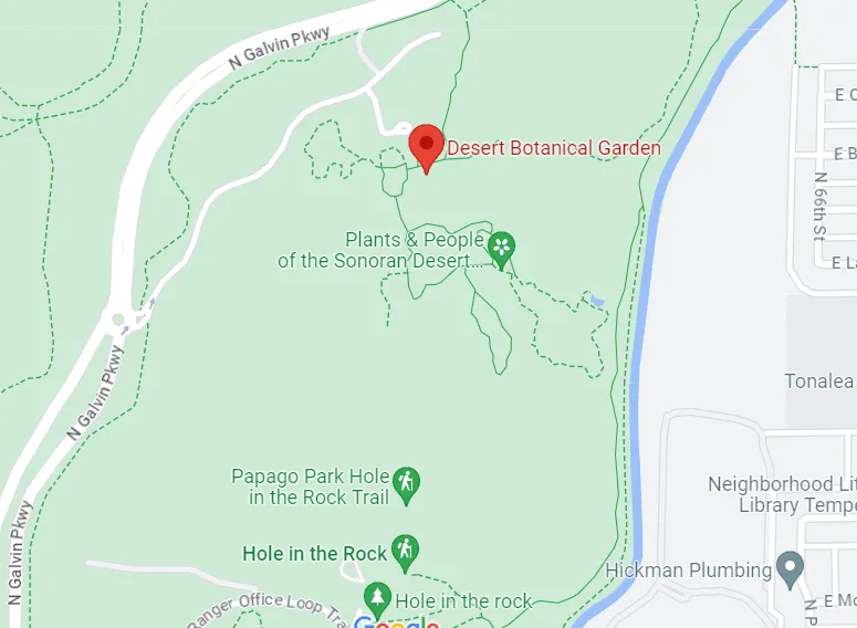 Arizona Desert Botanical Gardens Map