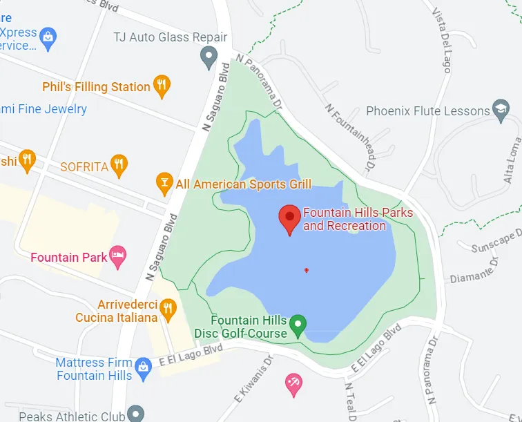 Arizona Fountain Hills Park Map