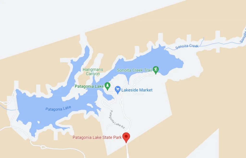 Arizona Patagonia Lake State Park Map