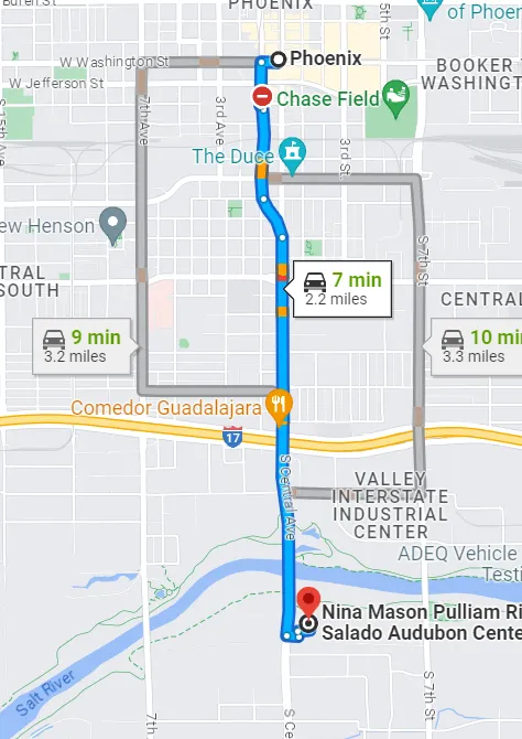 Arizona Rio Salado Audubon Center Directions
