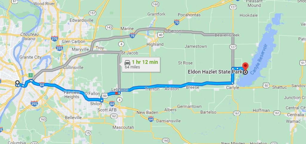 Illinois Eldon Hazlet State Park Map