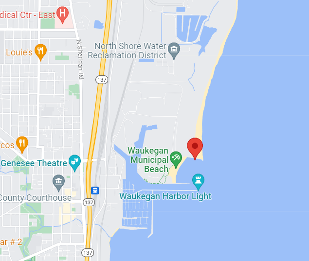 Illinois Waukegan Beach Map