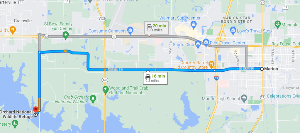 Illnois Crab Orchard Directions