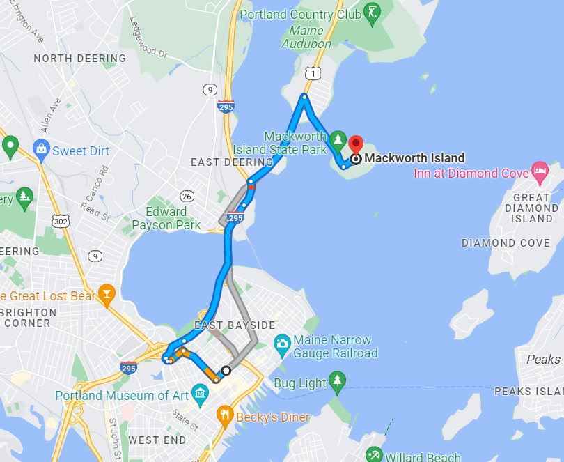 Maine Mackworth Island Directions