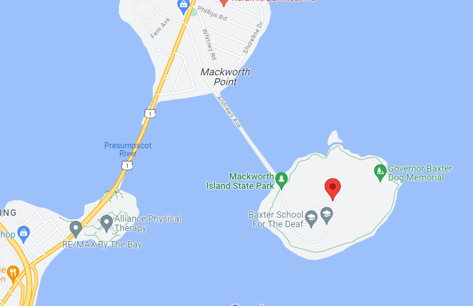 Maine Mackworth Island Map