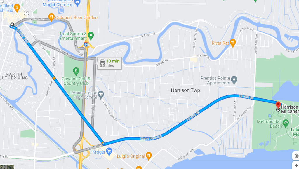 Michigan Lake St. Clair Metropark Directions