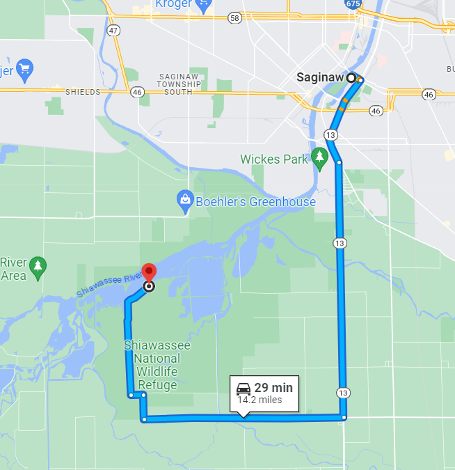 Michigan Shiawassee NWR Directions