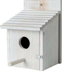 Natureylwl wooden bird house in white