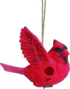 Spoontiques bird house shaped like a Northern Cardinal