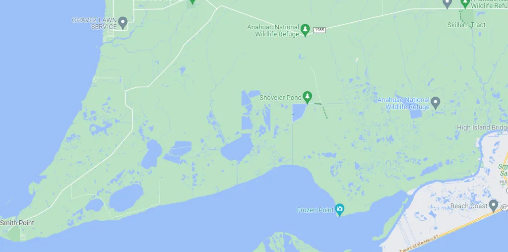 Texas Anahuac National Wildlife Refuge Map