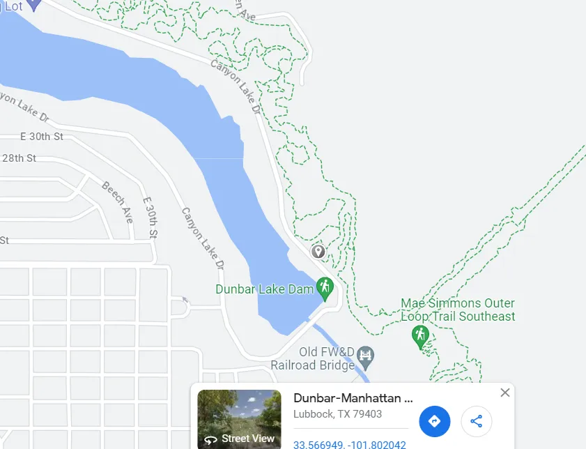 Texas Canyon Lakes, Lubbock Map