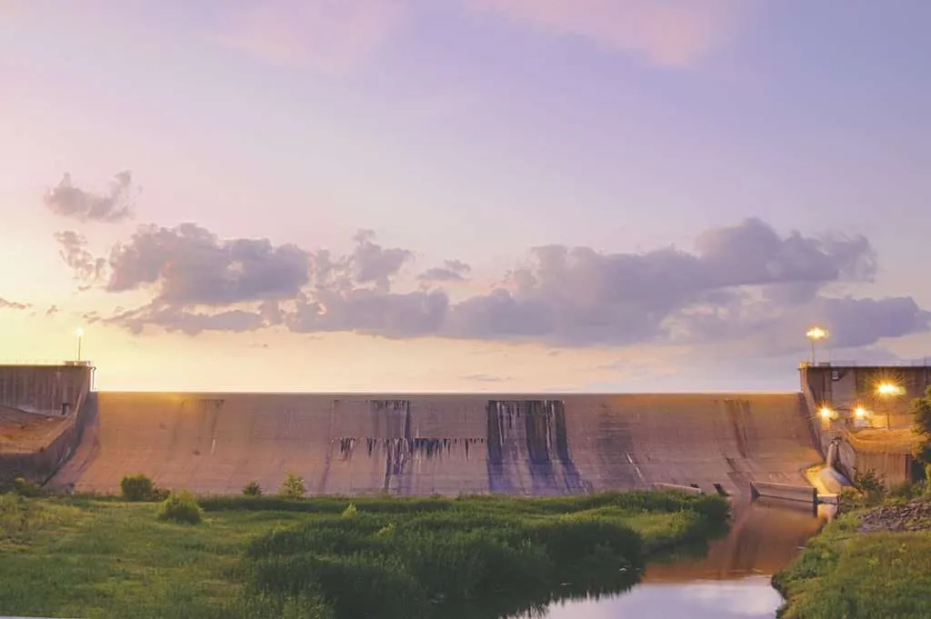 Texas Lake Tawakoni Dam Scene