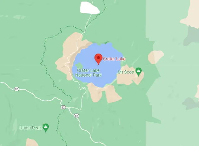 Oregon Crater Lake National Park Map