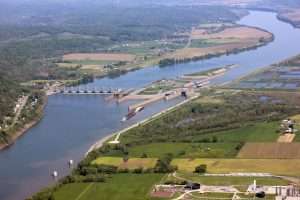 West Virginia Map Gallipolis Locks & Dam Scene
