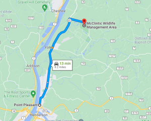 West Virginia McClintic WMA Directions
