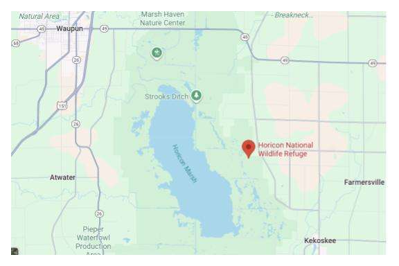 Wisconsin Horicon NWR Map