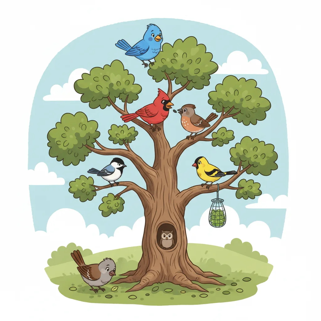 graphic of birds in a tree