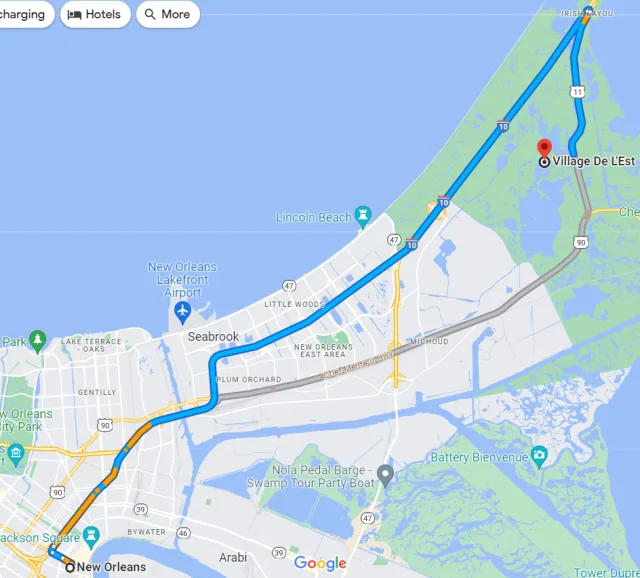 Louisiana Bayou Sauvage NWR Map