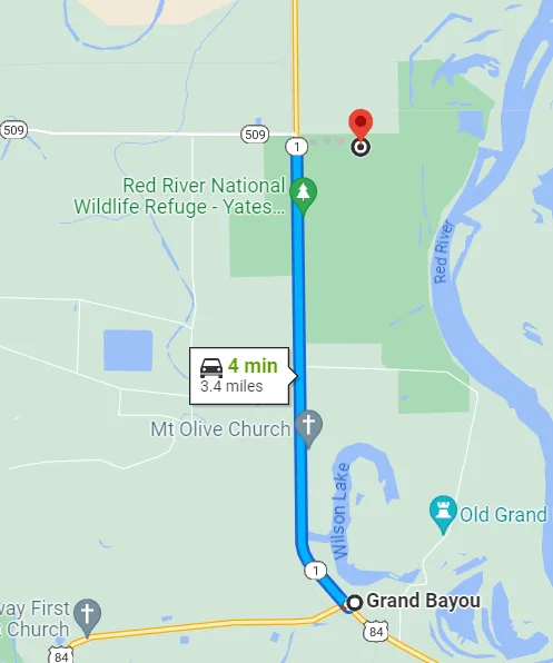 Louisiana Red River National Wildlife Refuge Map
