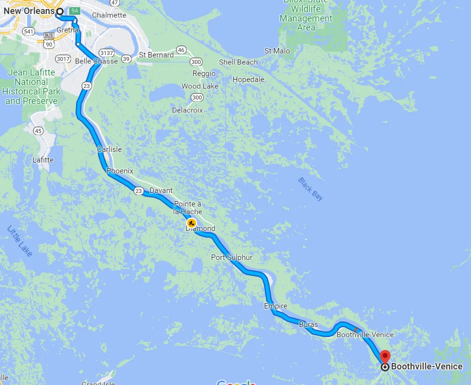 Louisiana Venice Map
