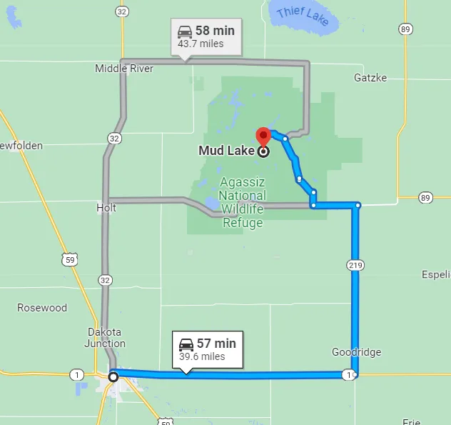 Minnesota Agassiz NWR Map