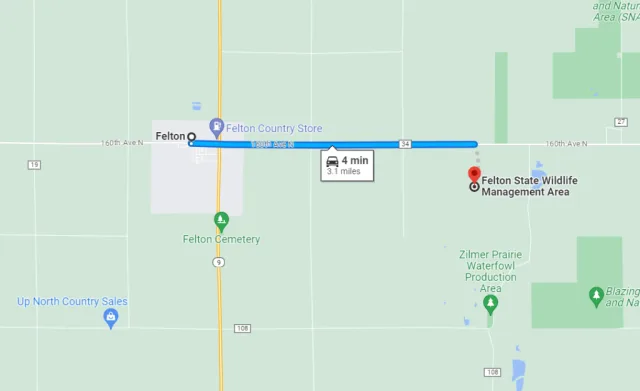 Minnesota Felton Prairie Map