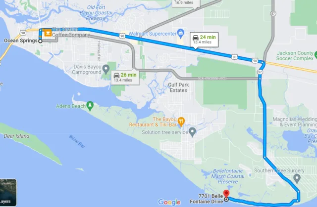 Mississippi Bellefontaine Beach Map