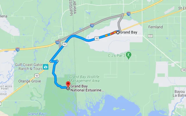 Mississippi Grand Bay NWR Map