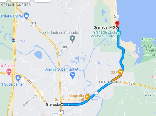 Mississippi Grenada Lake Map