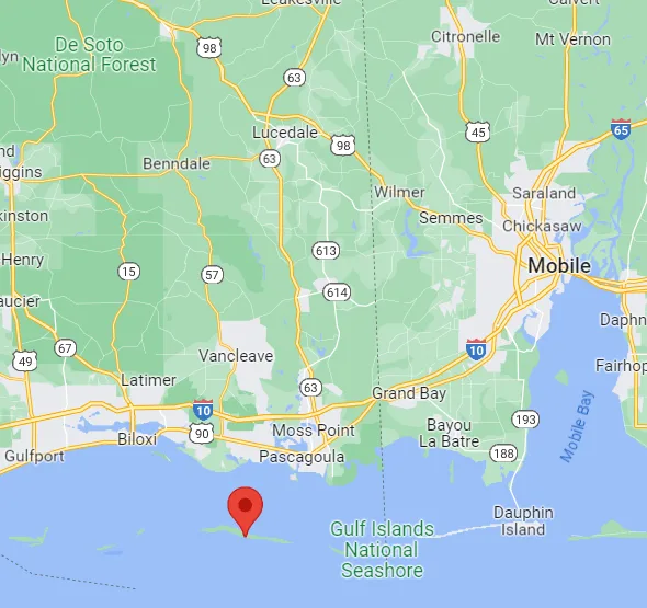 Mississippi Horn Island Map