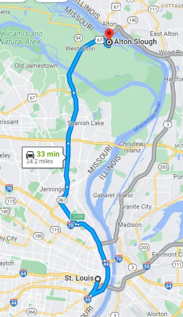Missouri Riverlands Migratory Bird Sanctuary Map