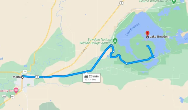 Montana Bowdoin NWR Map