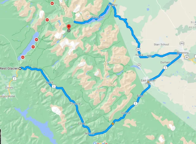 Montana Glacier National Park Map