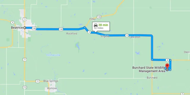 Nebraska Burchard Lake Map