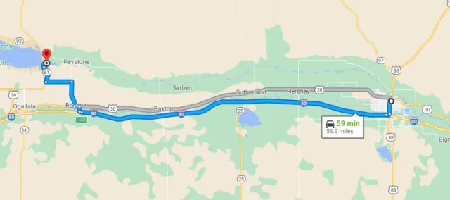 Nebraska Lake Ogallala Map