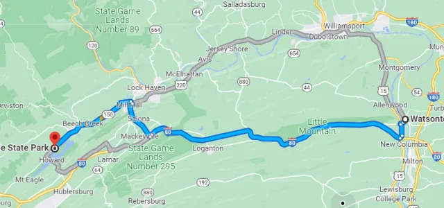 Pennsylvania Bald Eagle SP Map