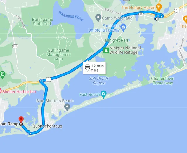 Rhode Island Quonochontaug Breachway Map