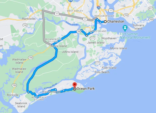 South Carolina East Kiawah Island Map