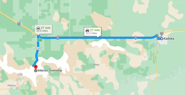 South Dakota Badlands National Park Map