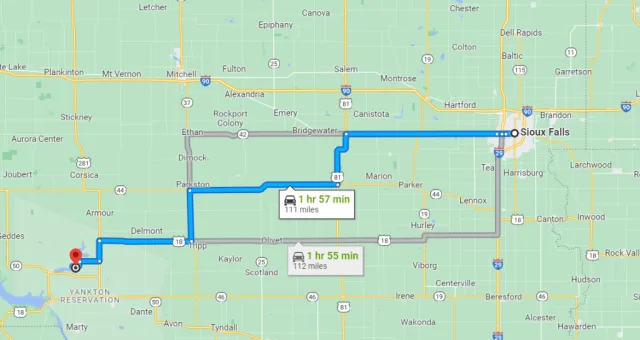 South Dakota Lake Andes NWR Map