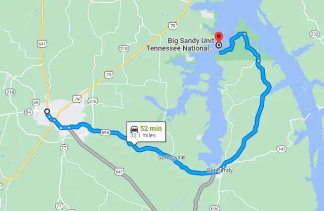 Tennessee Big Sandy Unit Map