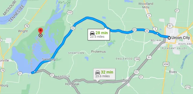 Tennessee Reelfoot State Park Map
