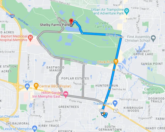 Tennessee Shelby Farms Park Map