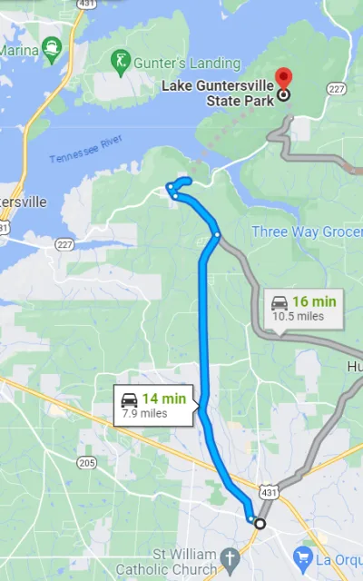 Alabama Lake Guntersville State Park Map