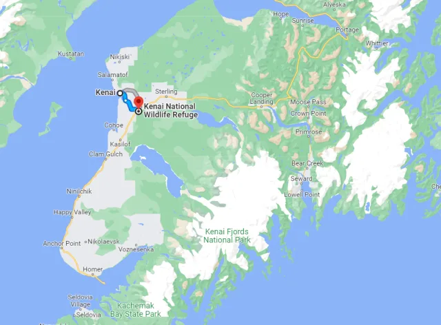 Alaska Kenai National Wildlife Refuge Map